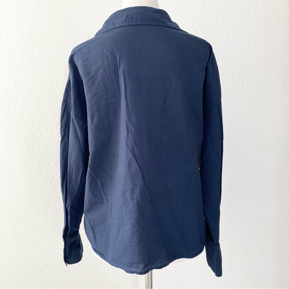 STATESIDE Dark Blue Women's Button-Down Shirt - Picture 2 of 6